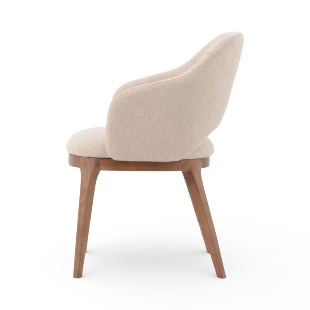 Chaise repas tissu sable