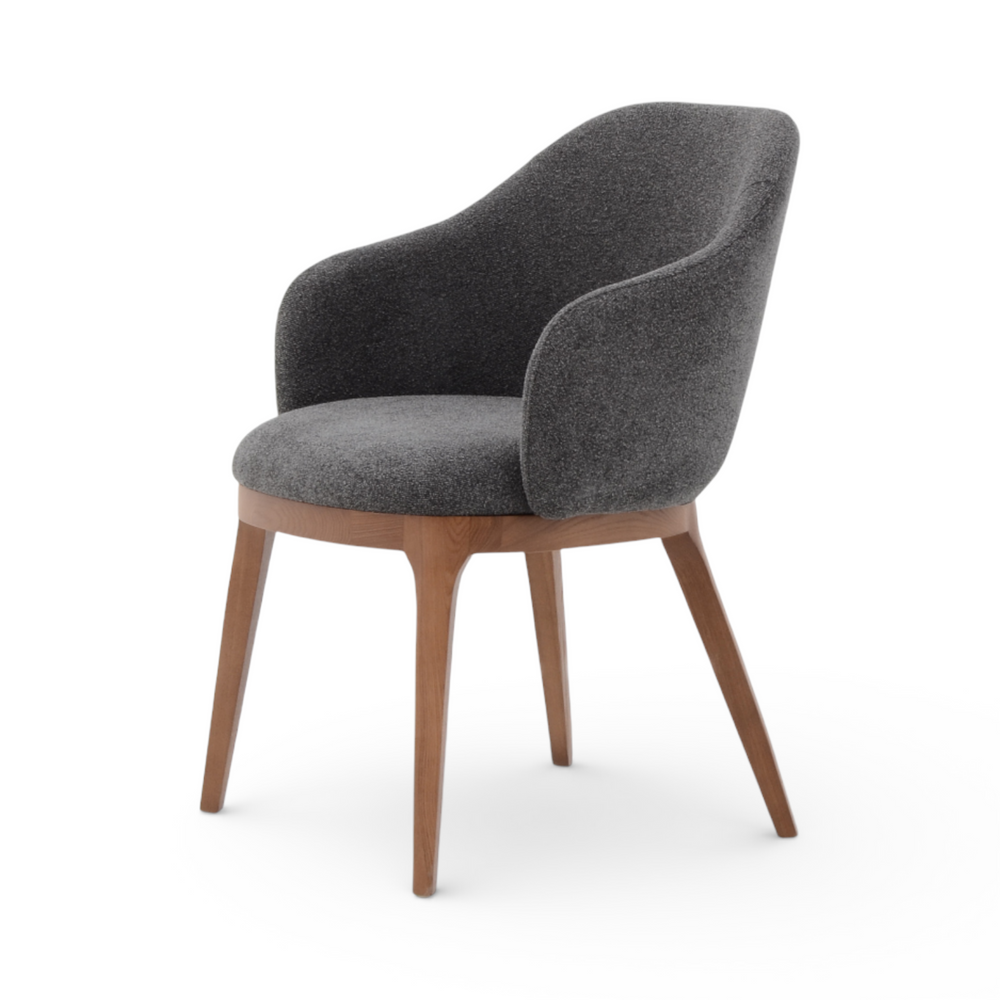 Chaise repas tissu gris fonce