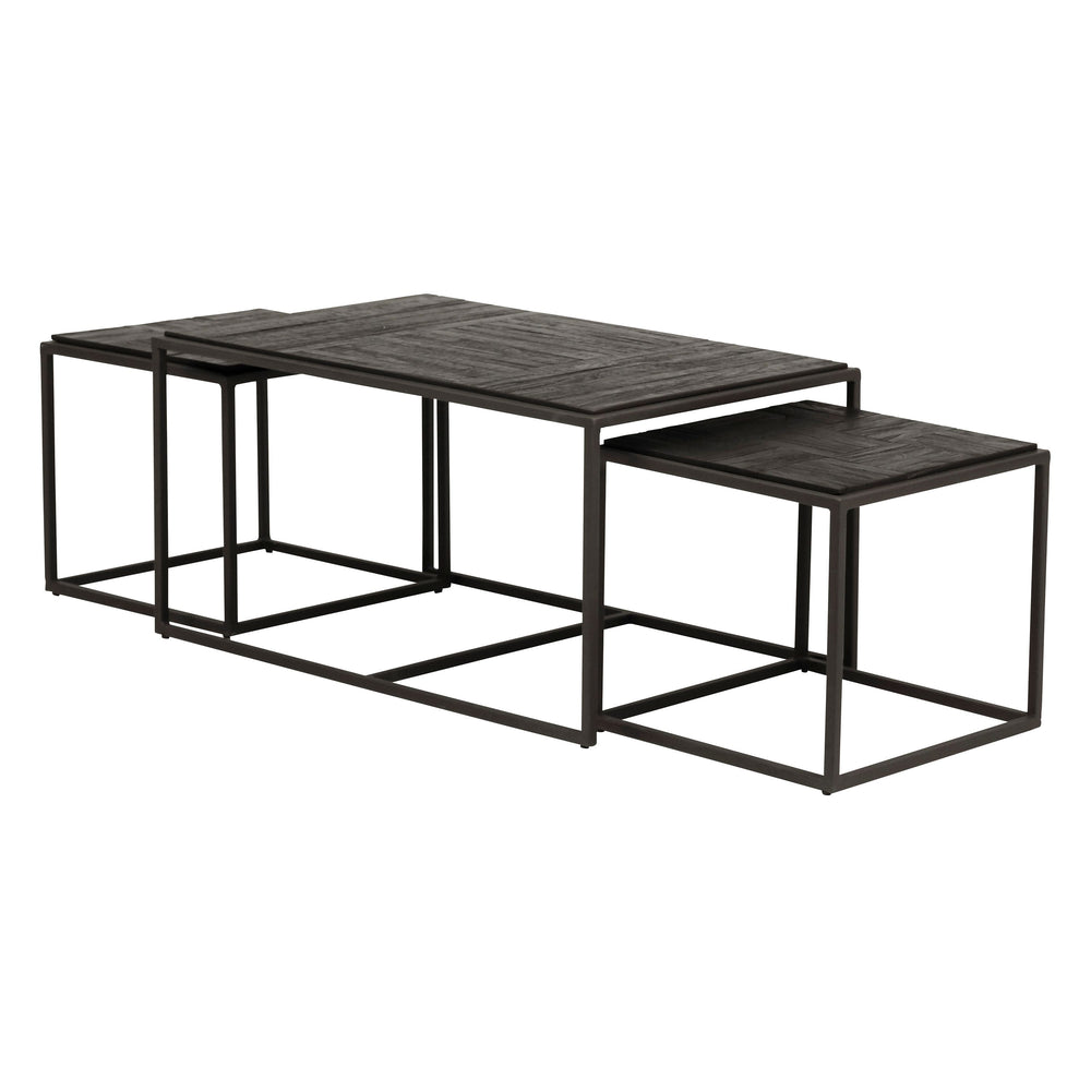 Tables basses gigognes teck recyclé - Set de 3