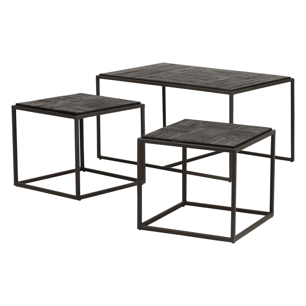 Tables basses gigognes teck recyclé - Set de 3