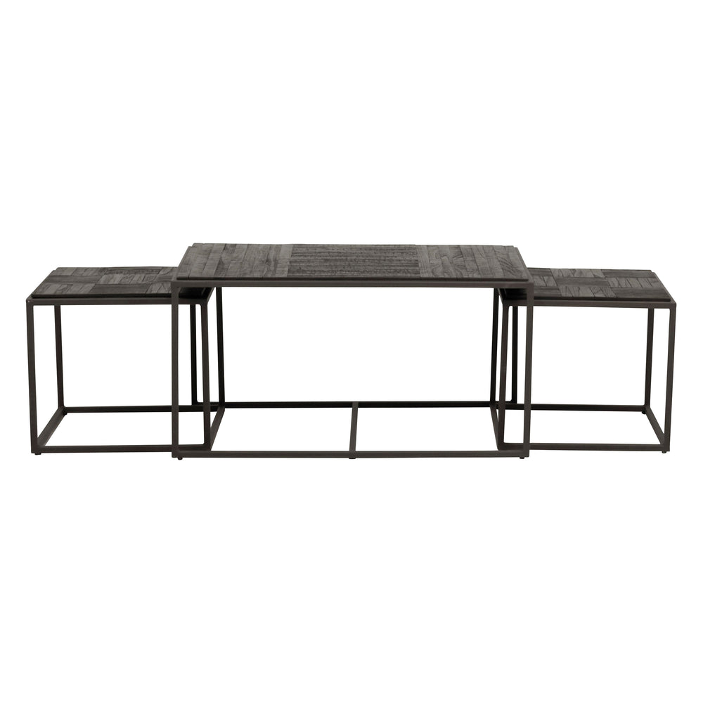 Tables basses gigognes teck recyclé - Set de 3