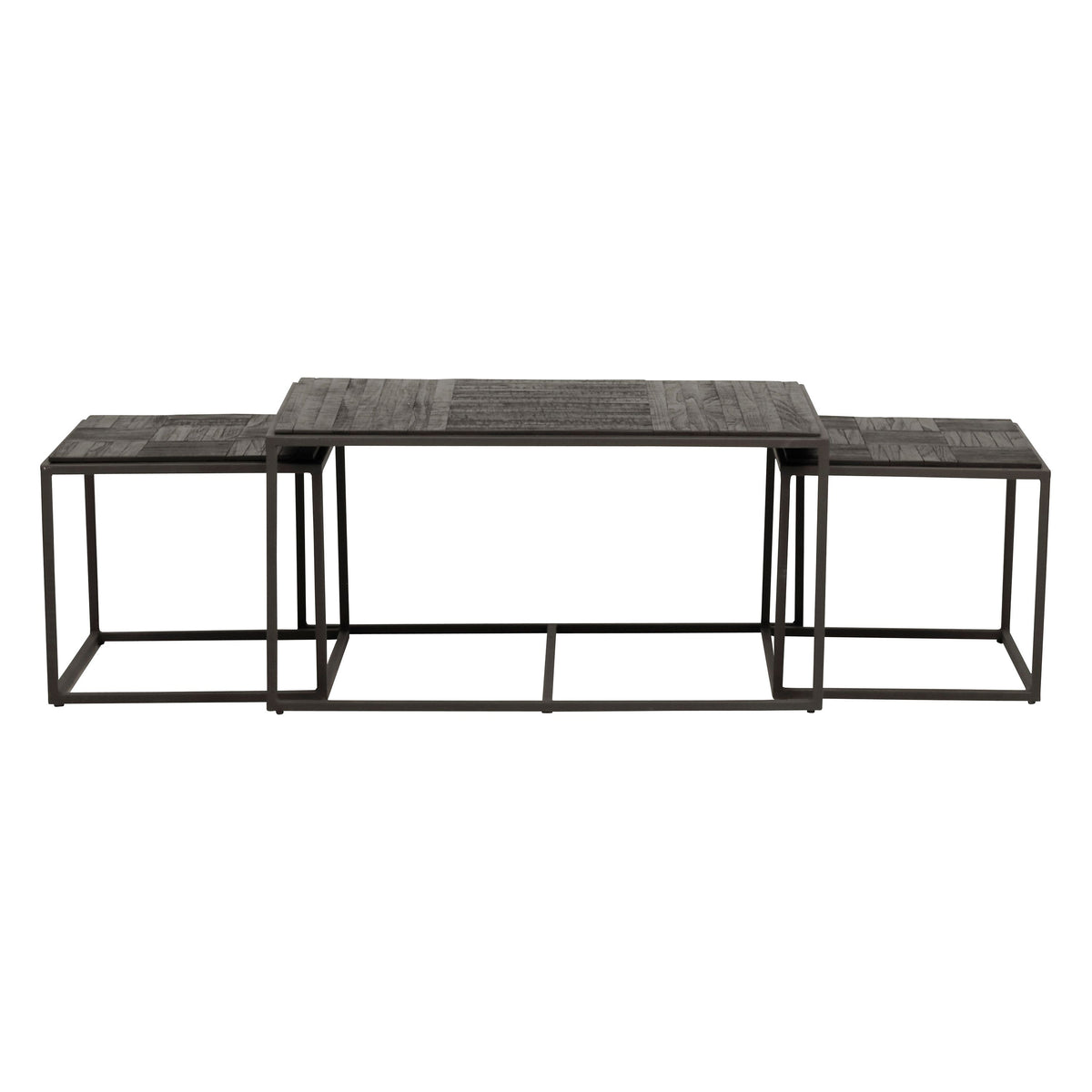 Tables basses gigognes teck recyclé - Set de 3