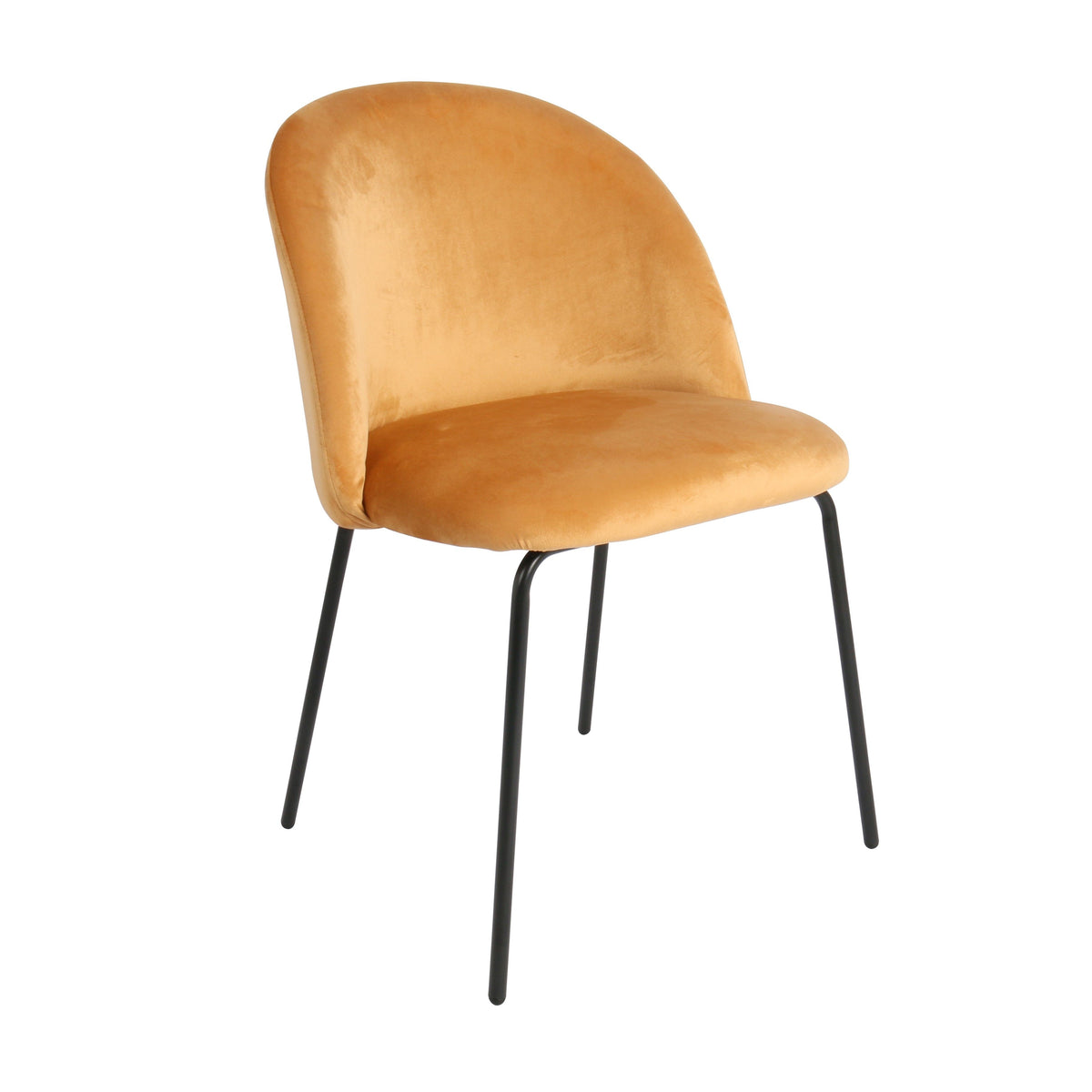 Chaise repas velours ocre