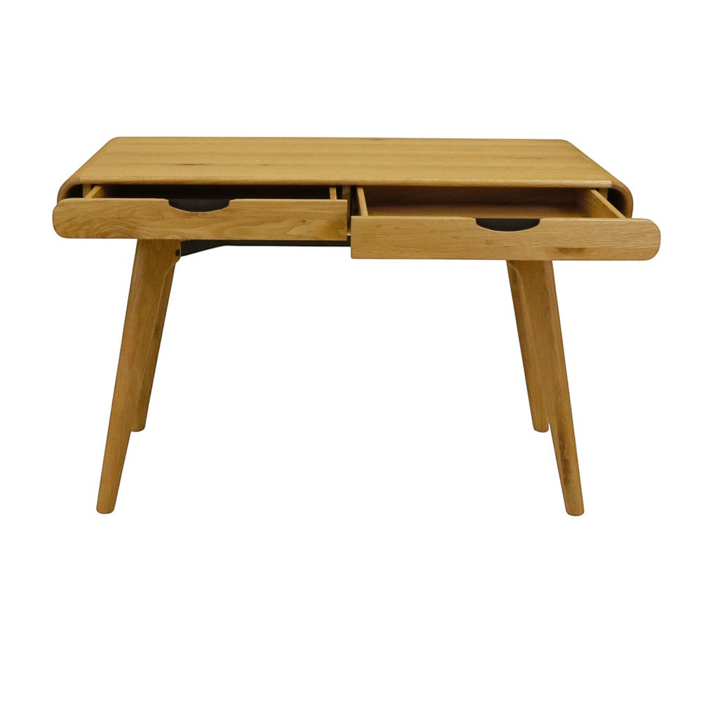 Bureau ZAGO STORE en chêne naturel avec deux tiroirs ouverts, design scandinave épuré et fonctionnel