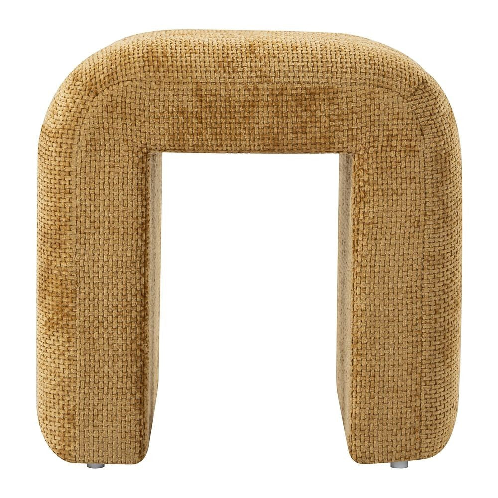 Pouf ZAGO STORE en tissu chenillé couleur miel au design contemporain en forme de U