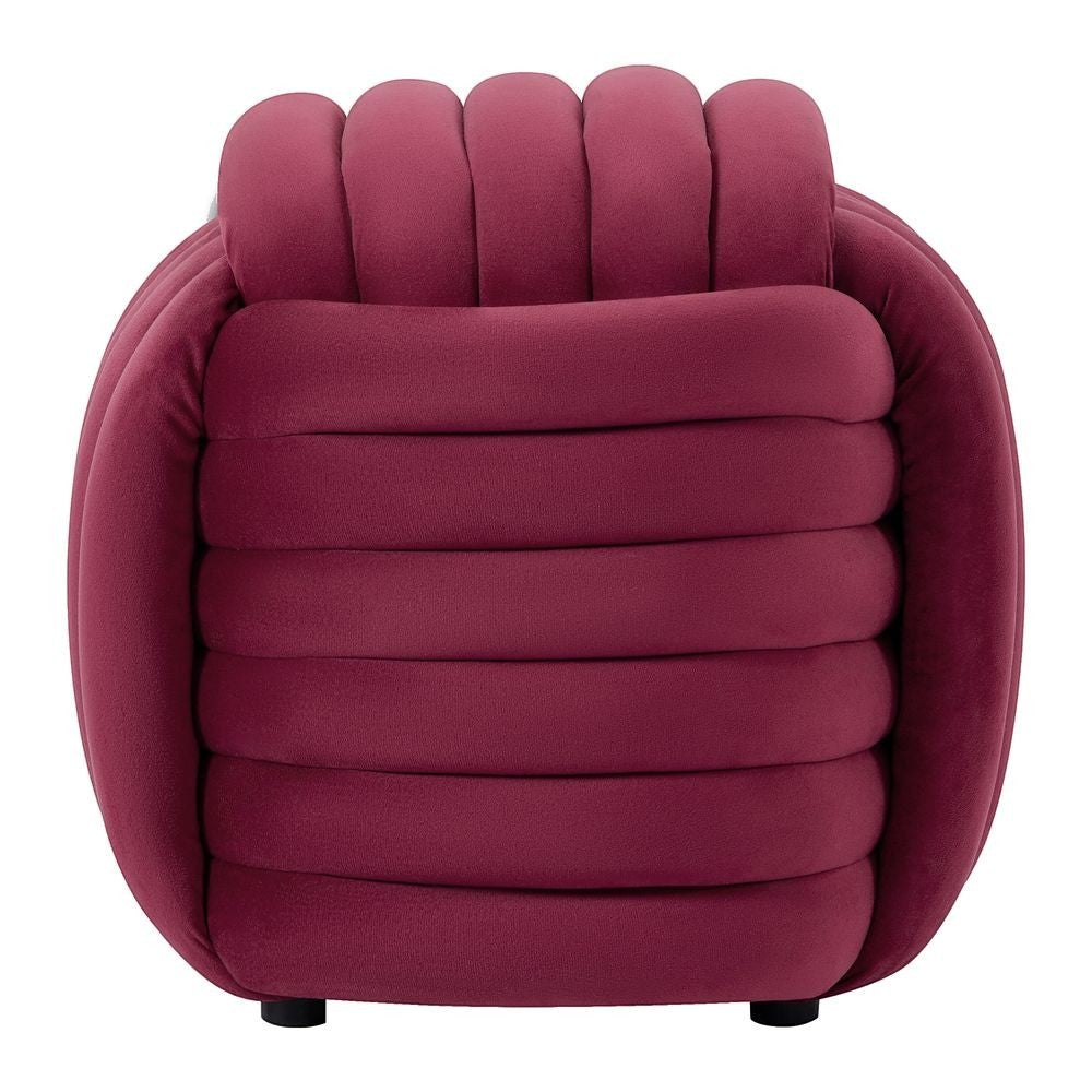 Pouf nœud ZAGO STORE en velours bordeaux au design sculptural et contemporain