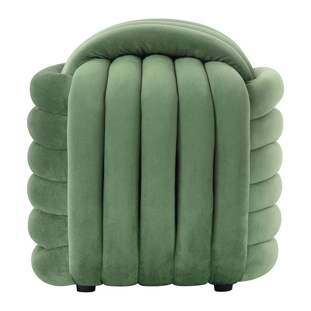 Pouf nœud ZAGO STORE en velours vert clair au design sculptural et contemporain