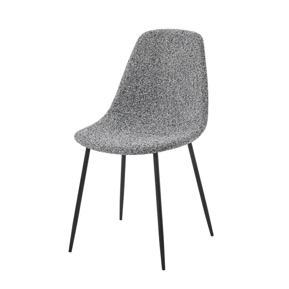 Chaise tissu chiné gris clair