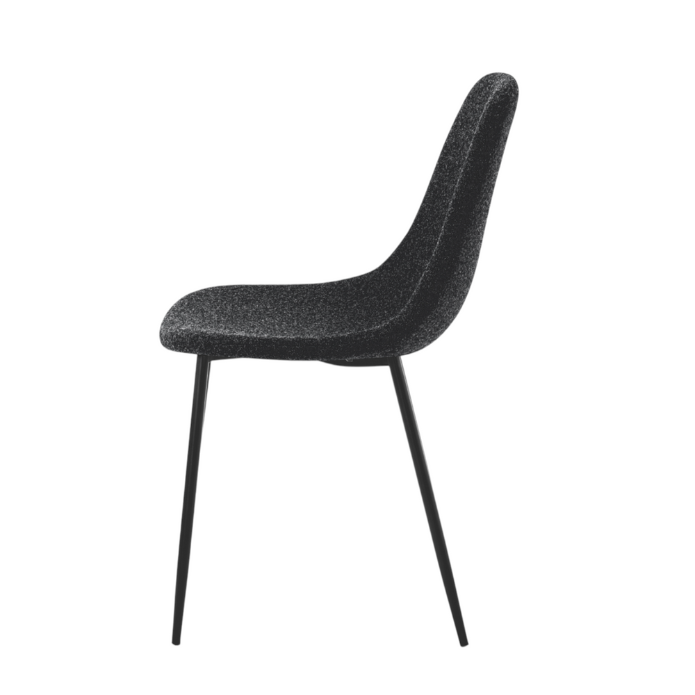 Chaise tissu chiné gris foncé