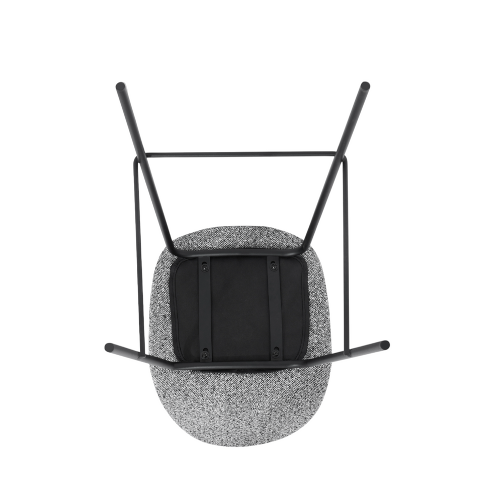 Chaise snack en tissu effet chiné gris