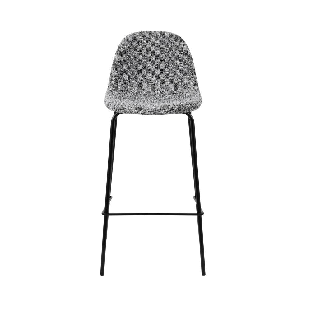 Chaise snack en tissu effet chiné gris
