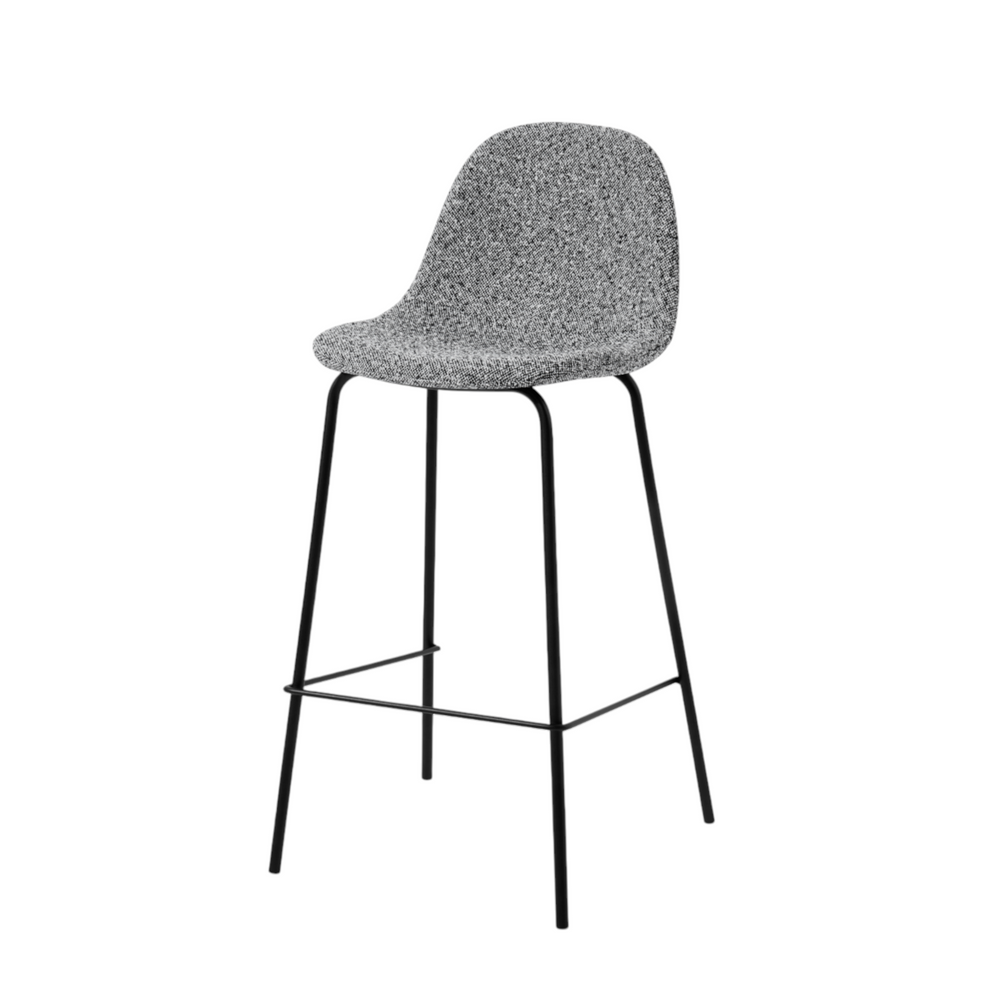Chaise snack en tissu effet chiné gris