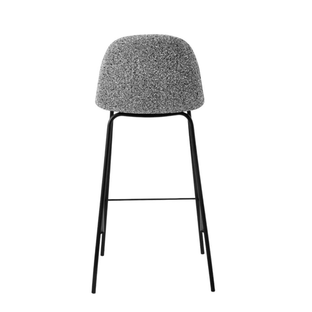 Chaise snack en tissu effet chiné gris