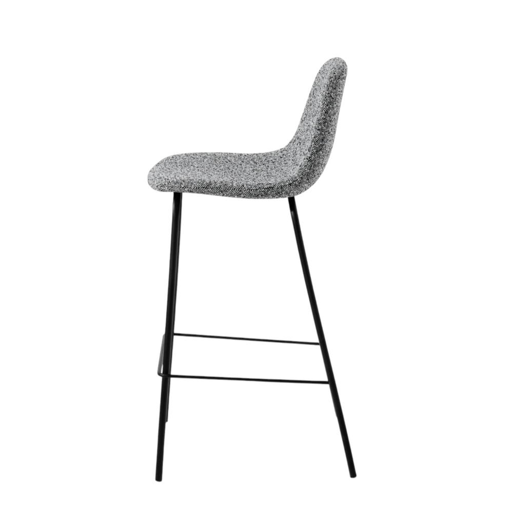 Chaise snack en tissu effet chiné gris