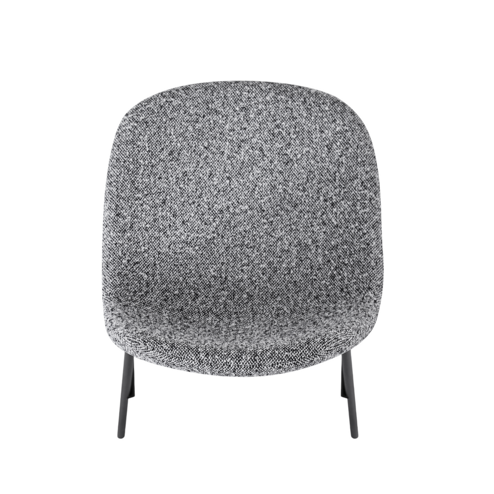 Chaise snack en tissu effet chiné gris