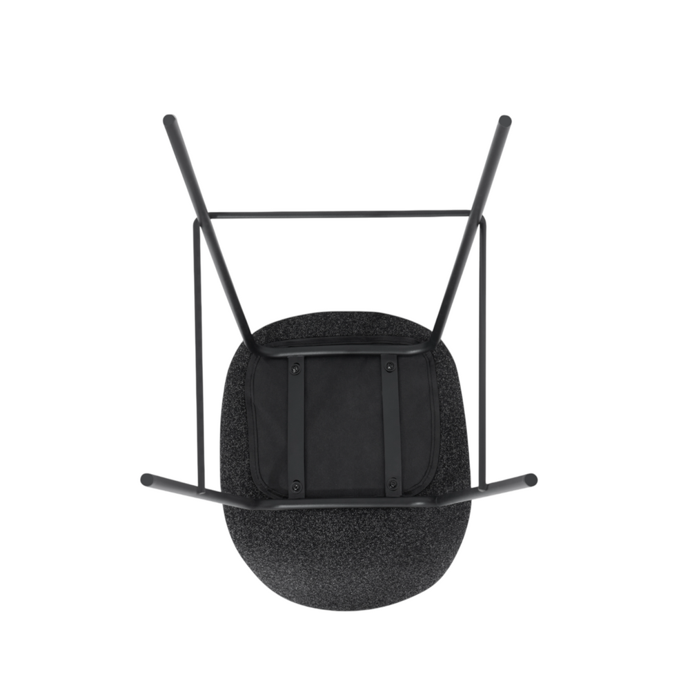 Chaise snack en tissu effet chiné gris foncé
