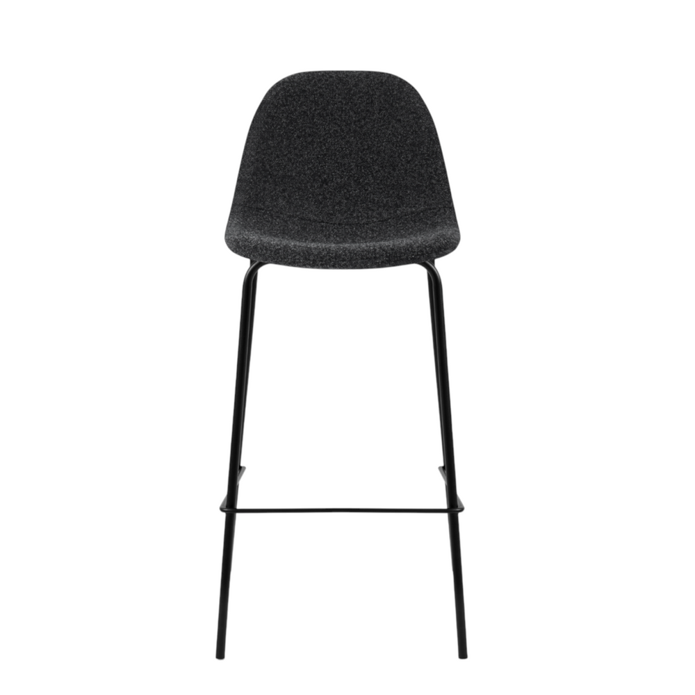 Chaise snack en tissu effet chiné gris foncé