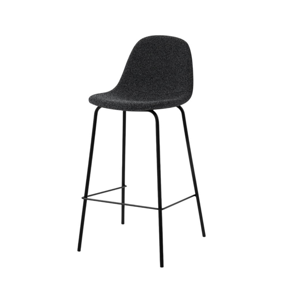 Chaise snack en tissu effet chiné gris foncé