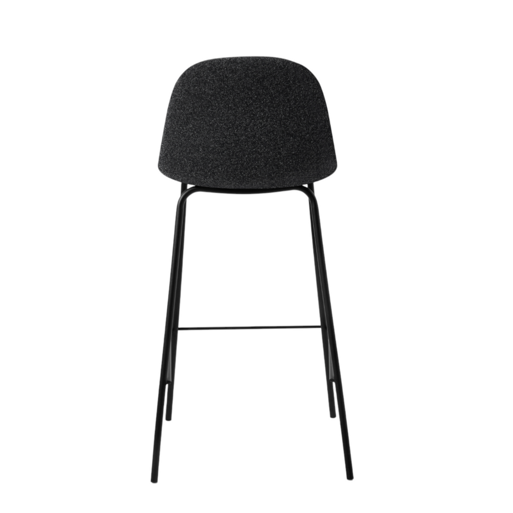 Chaise snack en tissu effet chiné gris foncé