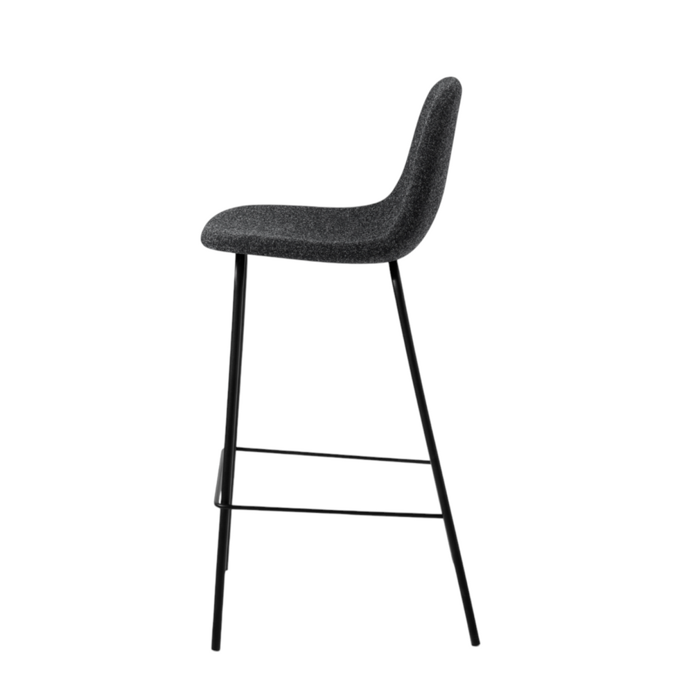 Chaise snack en tissu effet chiné gris foncé