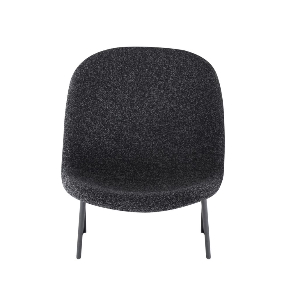 Chaise snack en tissu effet chiné gris foncé