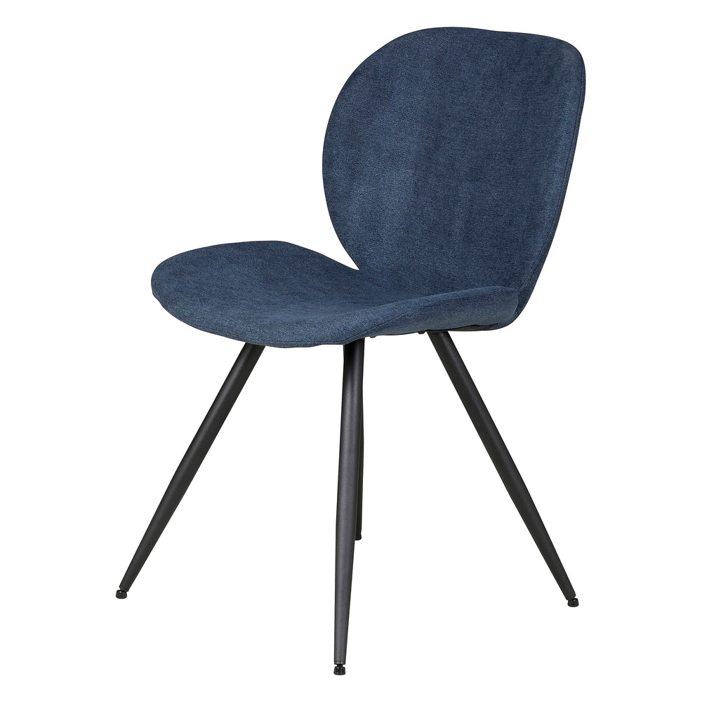 Chaise repas tissu bleu foncé