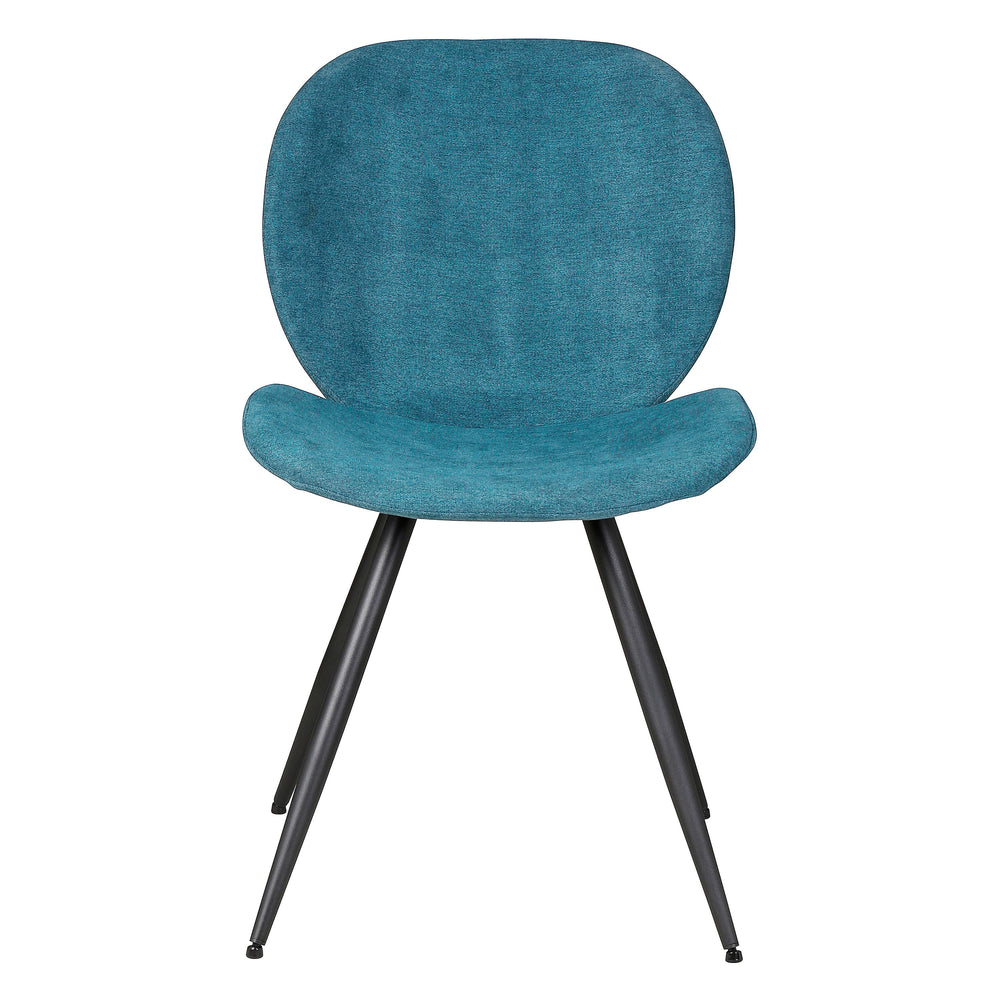 Chaise repas tissu bleu canard