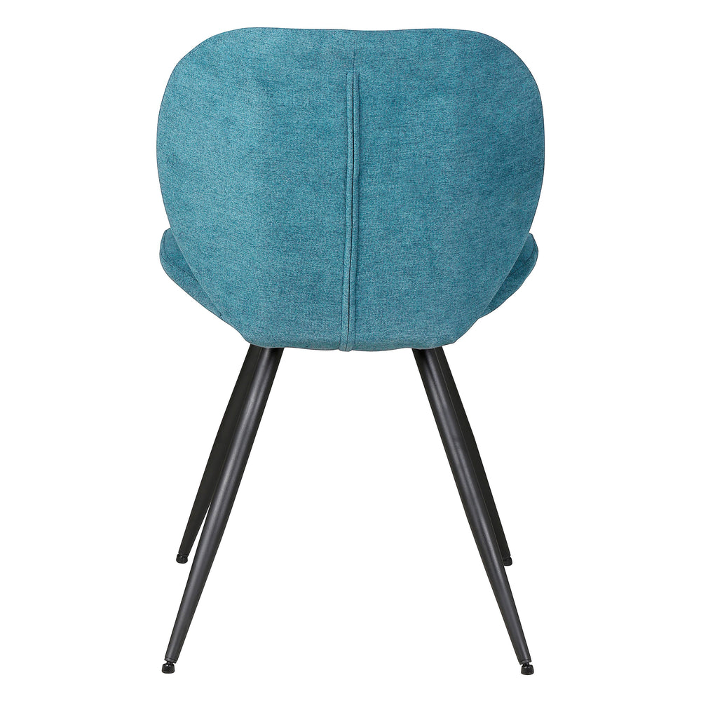 Chaise repas tissu bleu canard